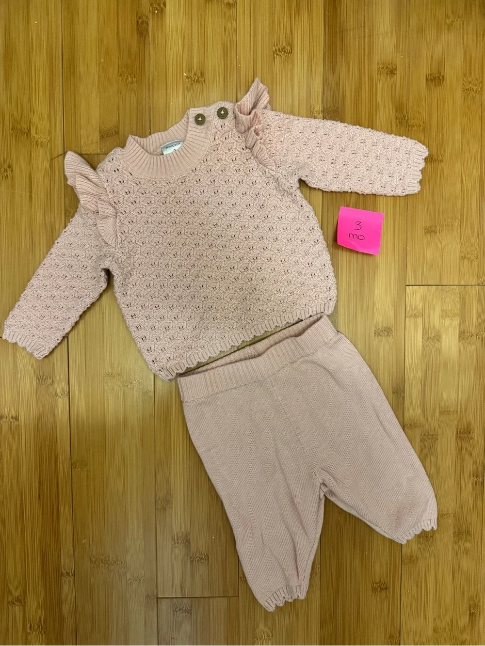 Nordstrom Baby Knit Two-Piece Set in Blush Pink